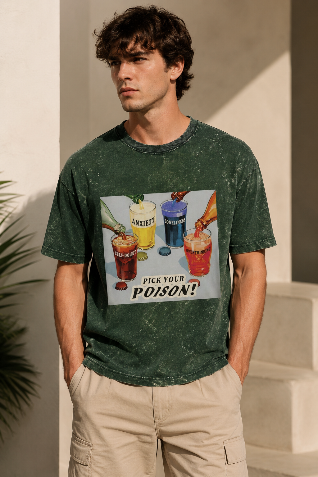Men Acid Washed Oversized Tee