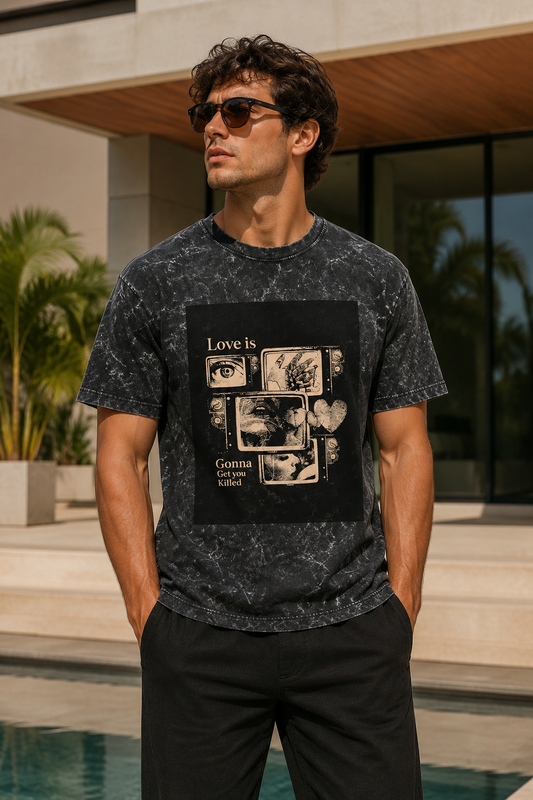 Men Acid Washed Oversized Tee