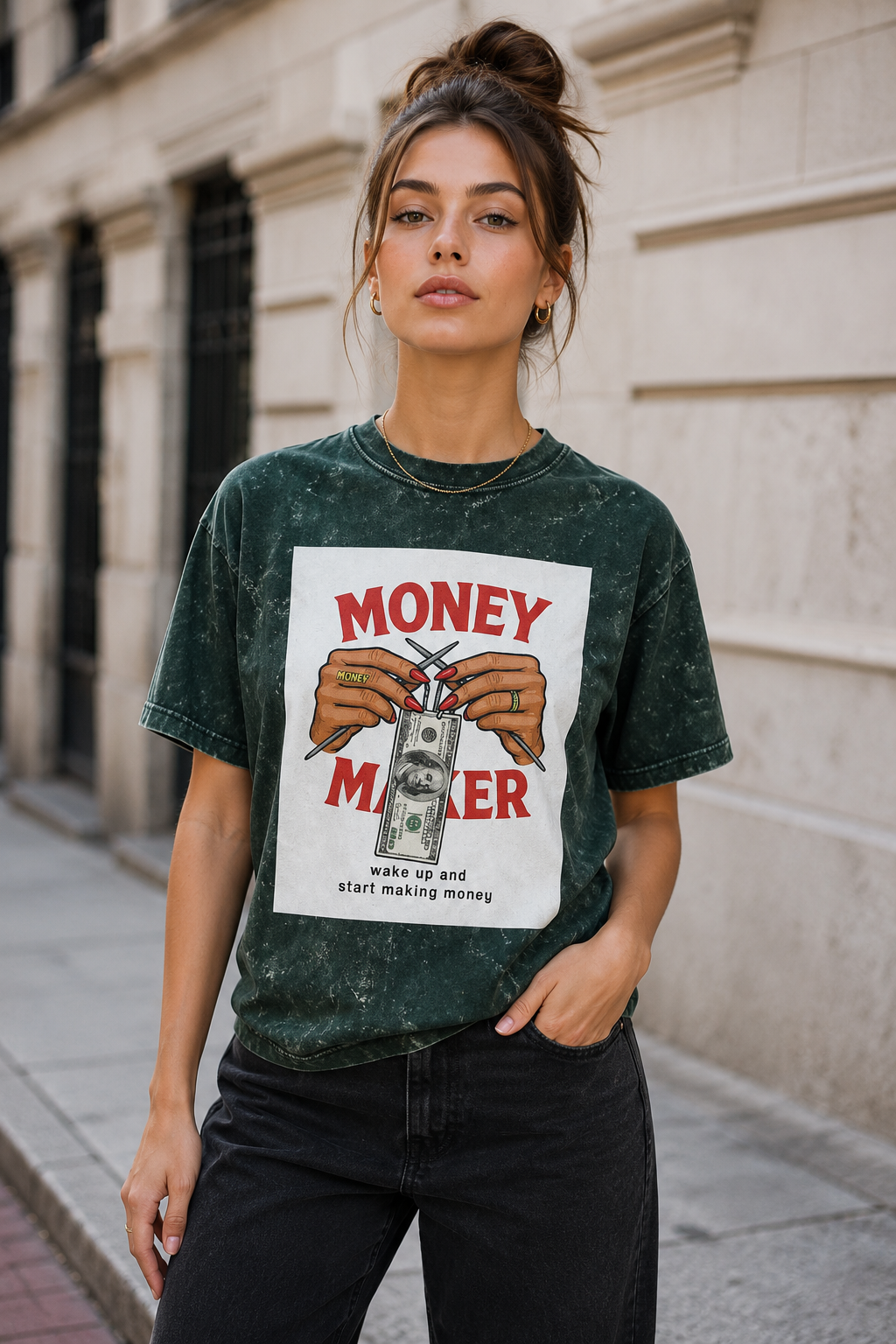 Women Acid Washed Oversized T-Shirt