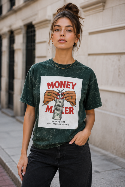 Women Acid Washed Oversized T-Shirt